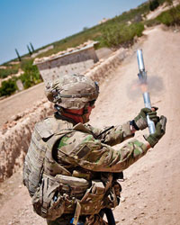 Soldier training with a Parachute Flare